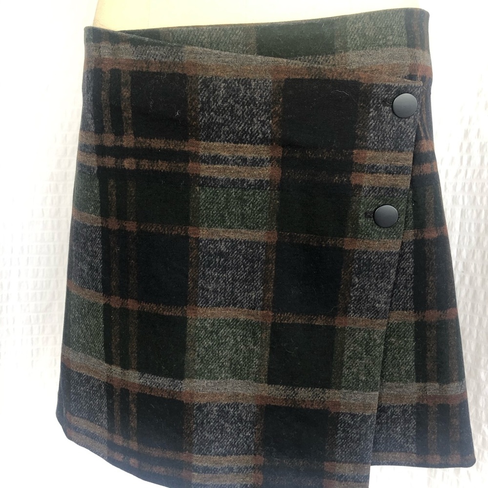 MAISON CINQCENT plaid wrap mini skirt